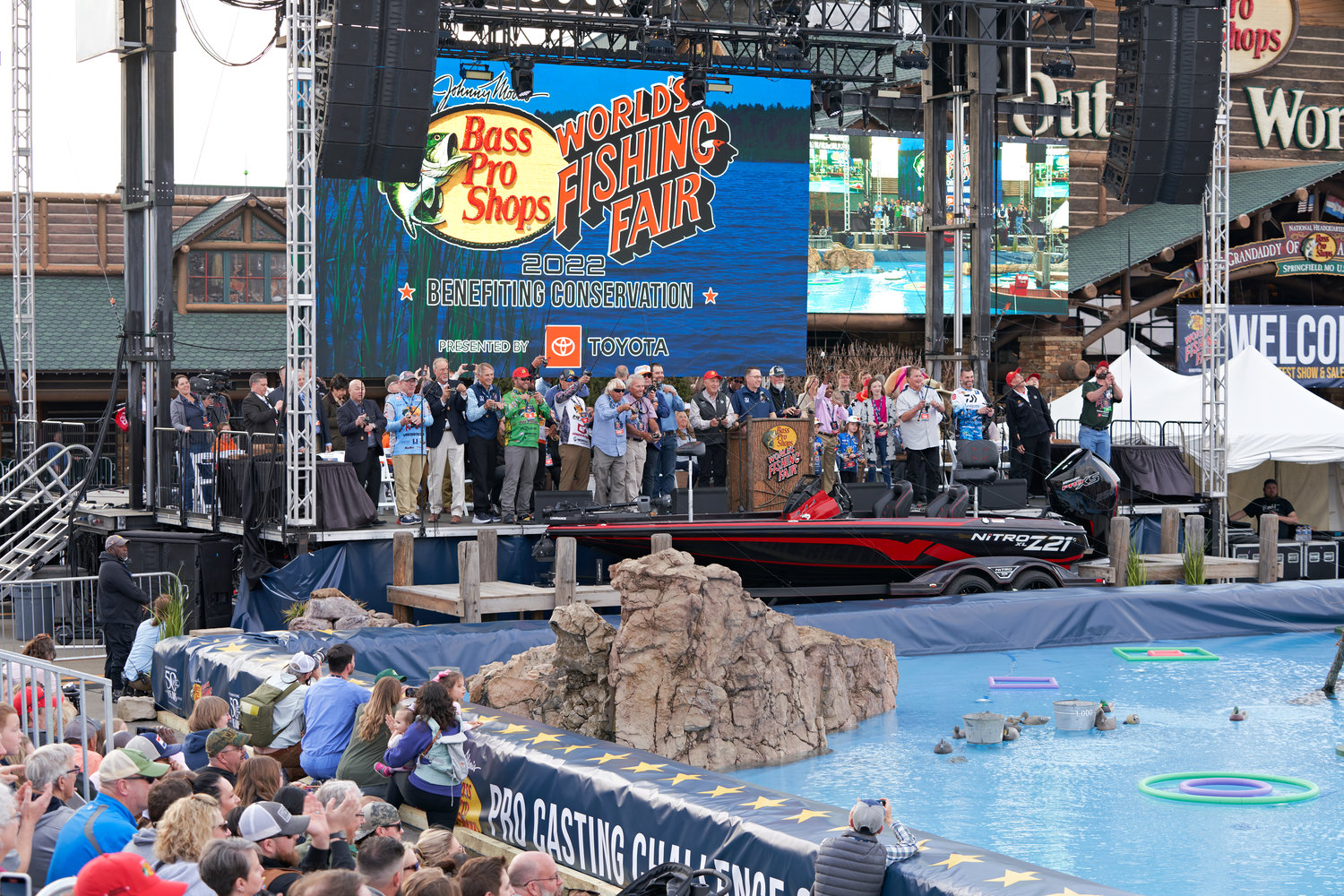 A first ceremonial cast opens the World’s Fishing Fair Wednesday at Springfield's flagship store.